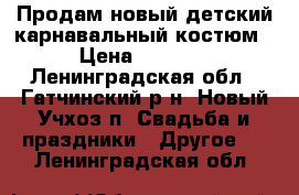 Продам новый детский карнавальный костюм › Цена ­ 1 000 - Ленинградская обл., Гатчинский р-н, Новый Учхоз п. Свадьба и праздники » Другое   . Ленинградская обл.